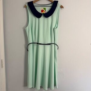 Modcloth - Fervour Mint Green Fit and Flare Plus Size Dress Retro Style